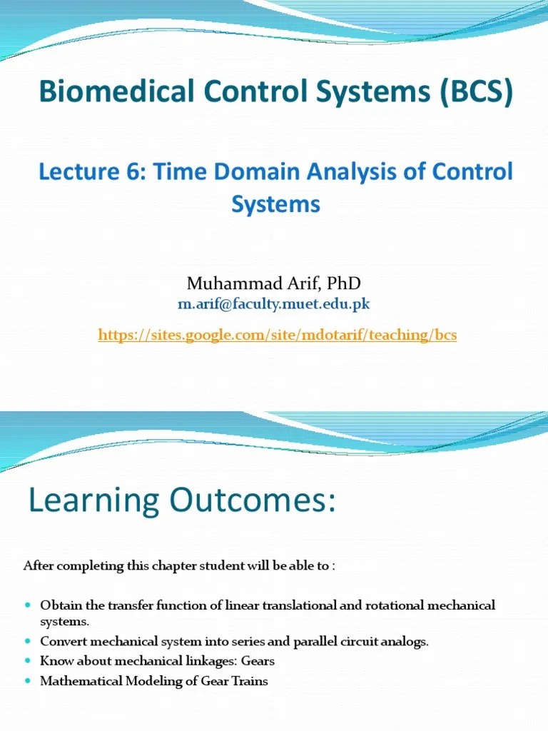 Lecture 6-Time Domain Analysis Of Control Systems | PDF | Laplace ...