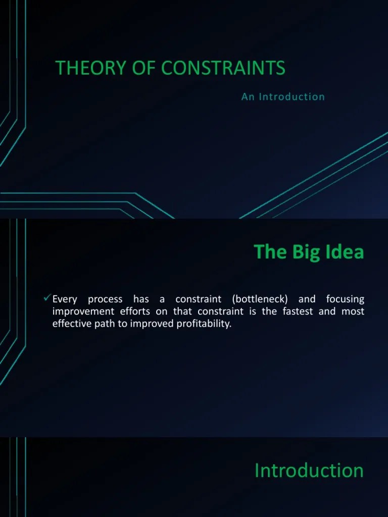 Theory Of Constraints | PDF | Systems Theory | Systems Science