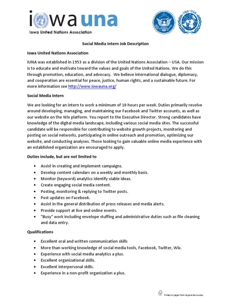 Social Media Intern Fall 2017 | PDF | Social Media | Popular Culture ...