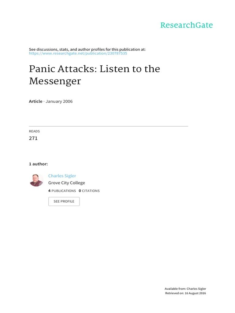 Panic Attacks PDF | PDF | Antidepressant | Panic Attack