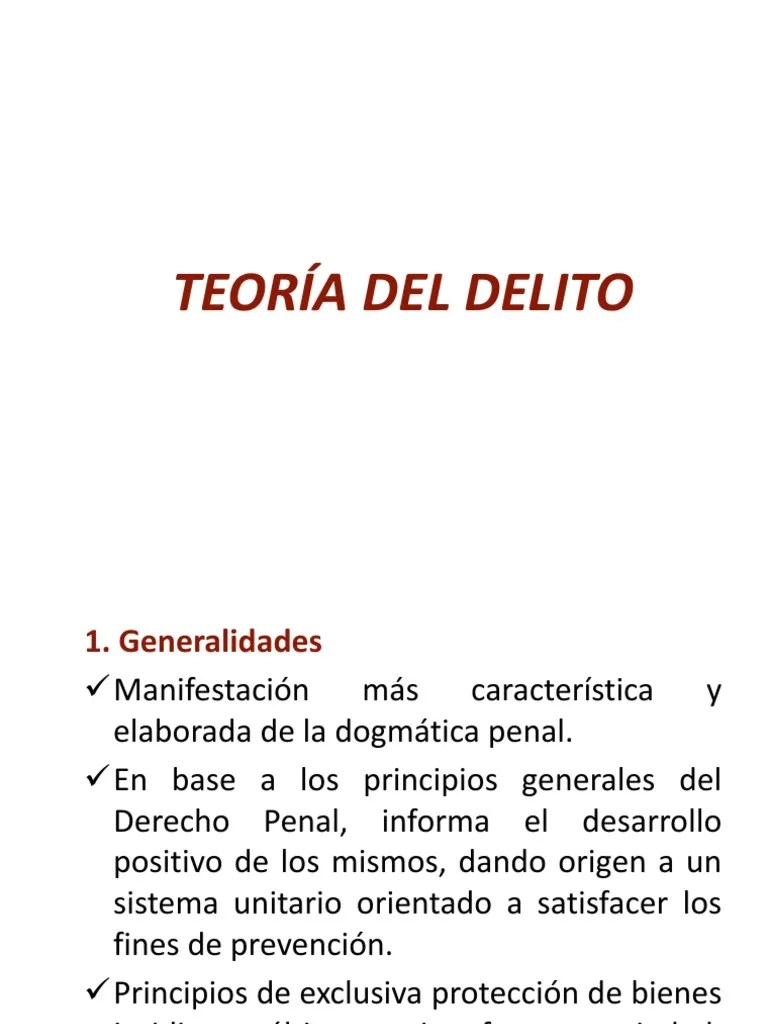 Teoría Del Delito | PDF | Derecho Penal | Delito