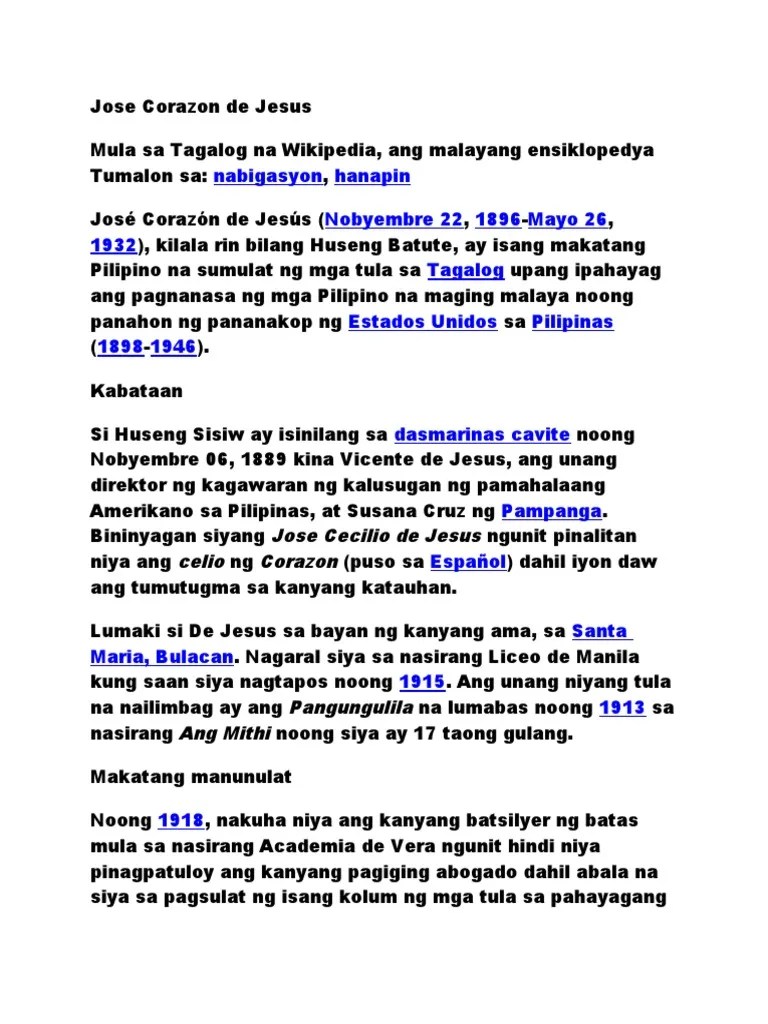 Jose Corazon De Jesus | PDF