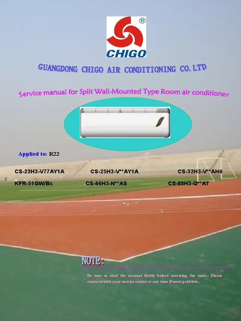 Chigo Service Manual Air Condition | PDF | Air Conditioning | Fires