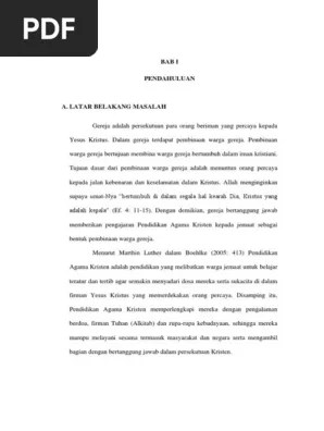 1 thomas groome, trans., pendidikan agama kristen (jakarta : Bab I Ii Proposal Skripsi Pdf