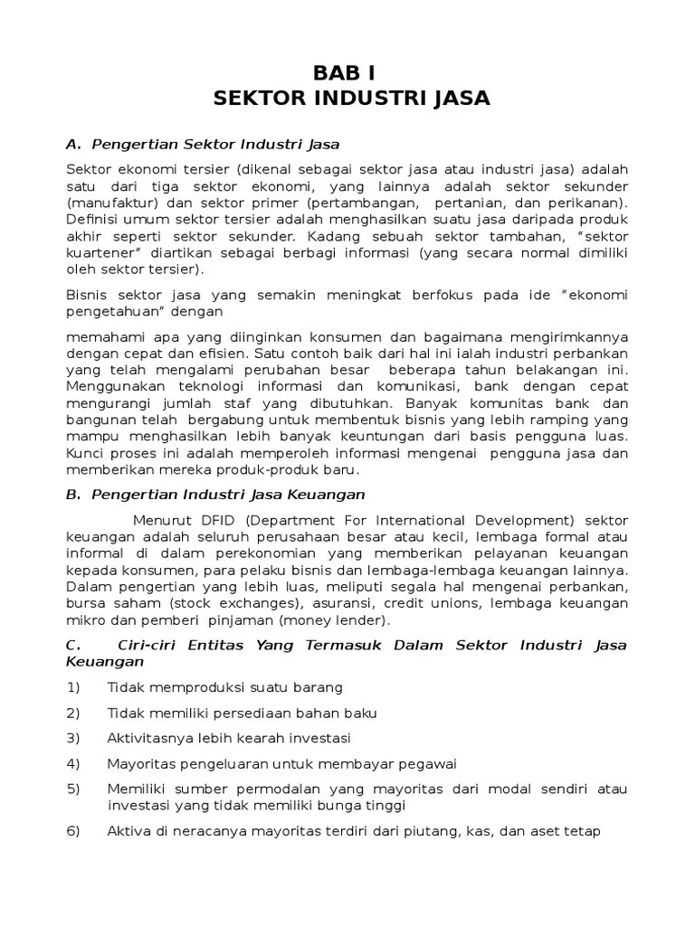 Entitas Dalam Sektor Industri Jasa Keuangan Adalah