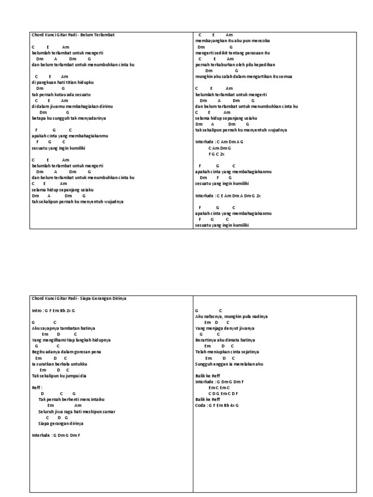 Chordify is your #1 platform for chords. Chord Kunci Gitar Padi Pdf