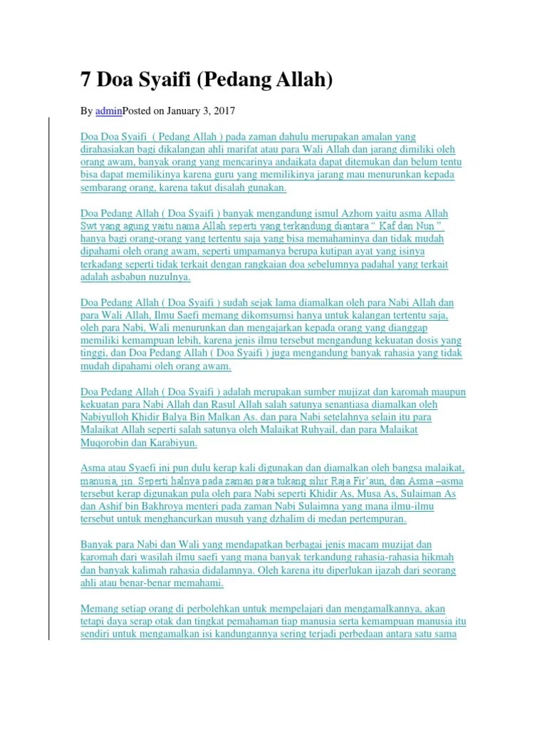 7 Doa Syaifi | PDF