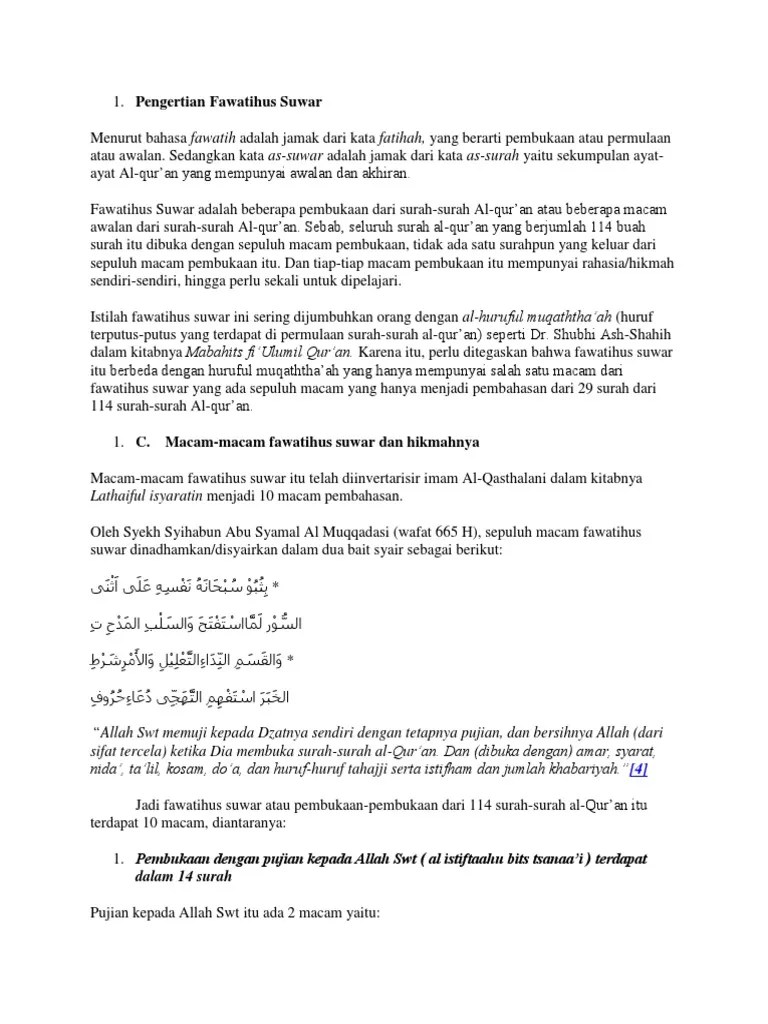 Fawatihus Suwar | PDF