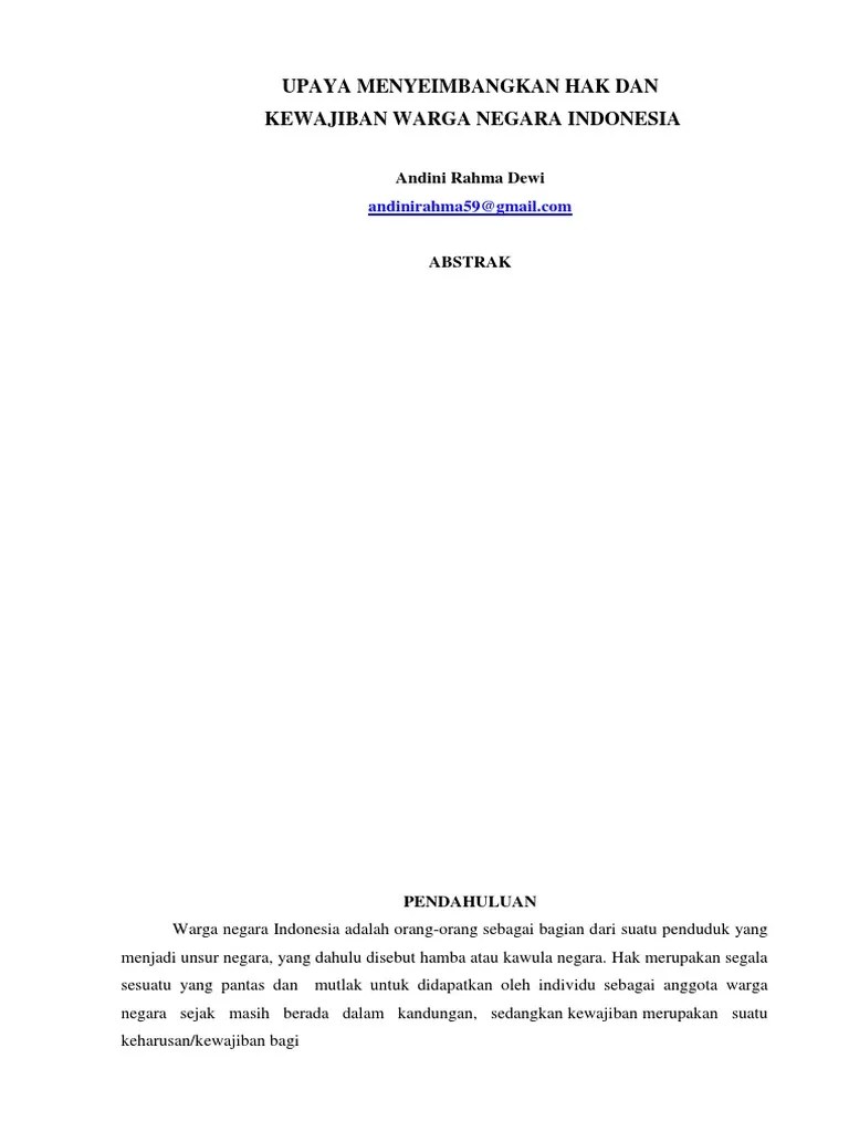 Upaya Menyeimbangkan Hak Dan Kewajiban | PDF