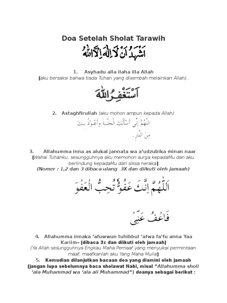 Doa Setelah Tarawih - Kata Kata Cinta