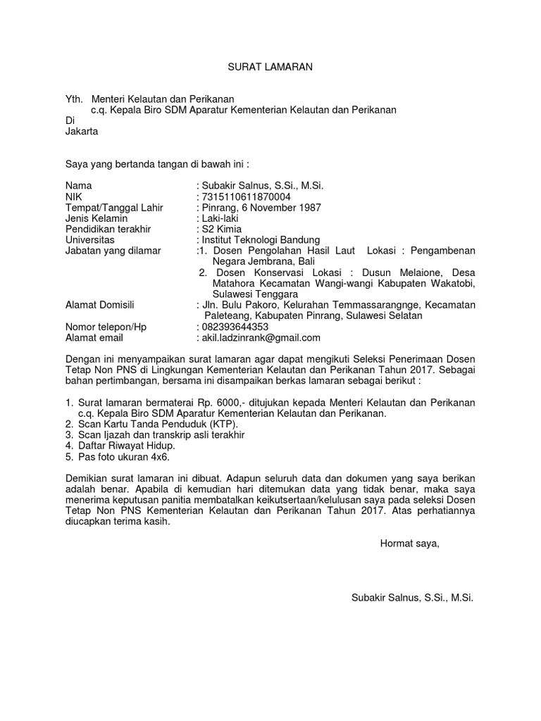 Apabila suatu saat nanti terdapat pernyataan yang saya buat tidak benar maka saya bersedia untuk menerima sanksi sesuai. Contoh Surat Lamaran Kerja Bermaterai 6000