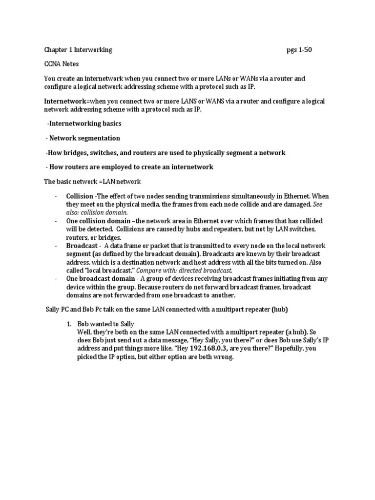 Ccna Notes | PDF | Network Switch | Computer Network