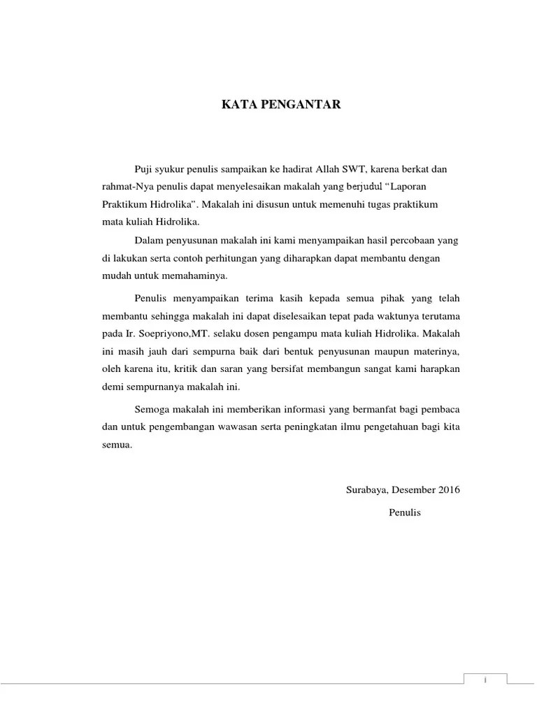 Contoh Kata Pengantar Laporan Praktikum Aneka Macam Contoh Cute766
