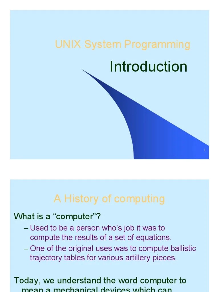 Intro To UNIX | PDF | Operating System | Central Processing Unit