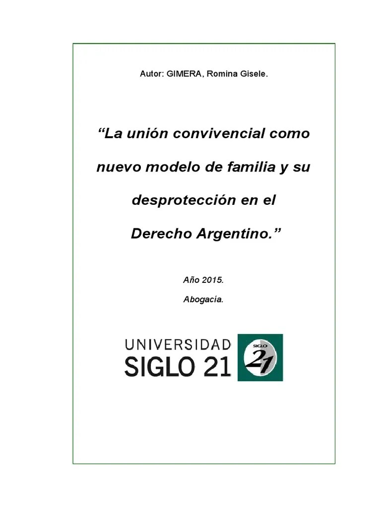 La Unión Convivencial Como Nuevo Modelo De Familia Doctrina | PDF | Unión Civil | Matrimonio