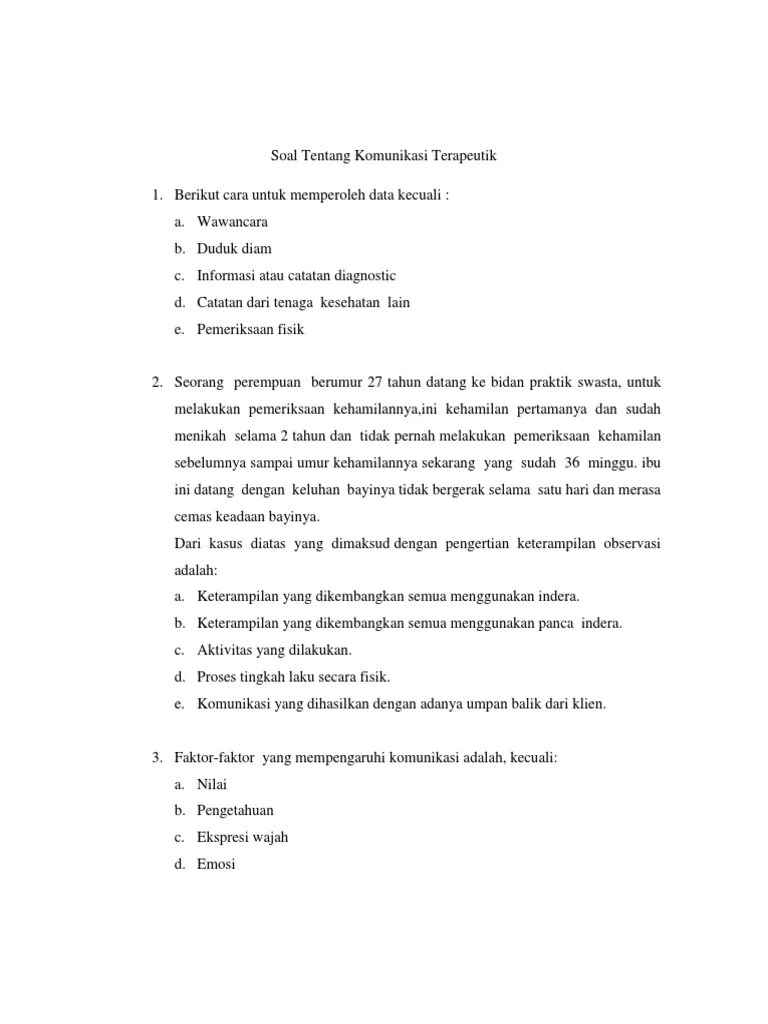 Lima hal yang perlu diperhatikan guru dalam membangun iklim komunikasi yang . Soal Tentang Komunikasi Pdf