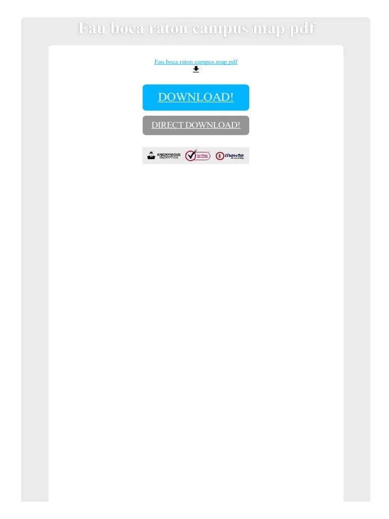 Fau Boca Raton Campus Map PDF | Download Free PDF | Computing | Science