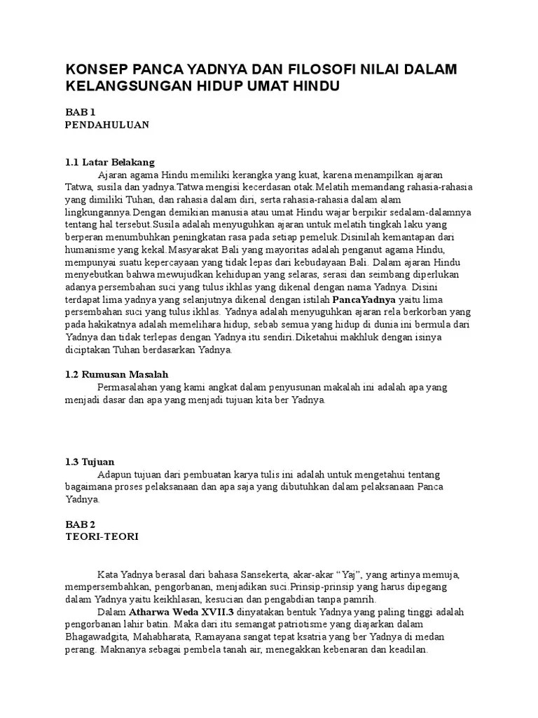 Makalah Agama Hindu Tentang Manusa Yadnya - Contoh Makalah