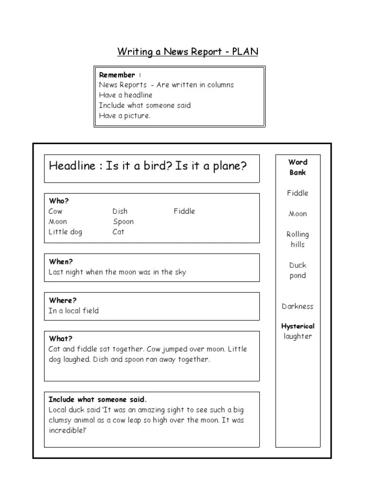 News Report Format
