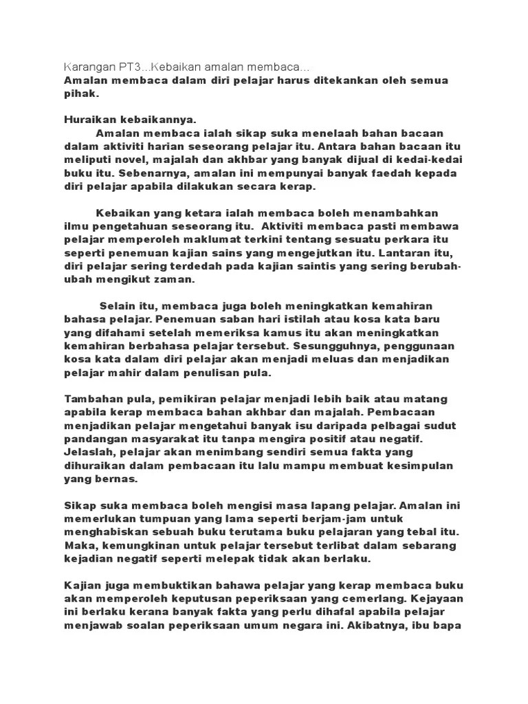 ٢٤ ذو الحجة ١٤٣٩ هـ. Karangan Pt3 Kebaikan Amalan Membaca Pdf