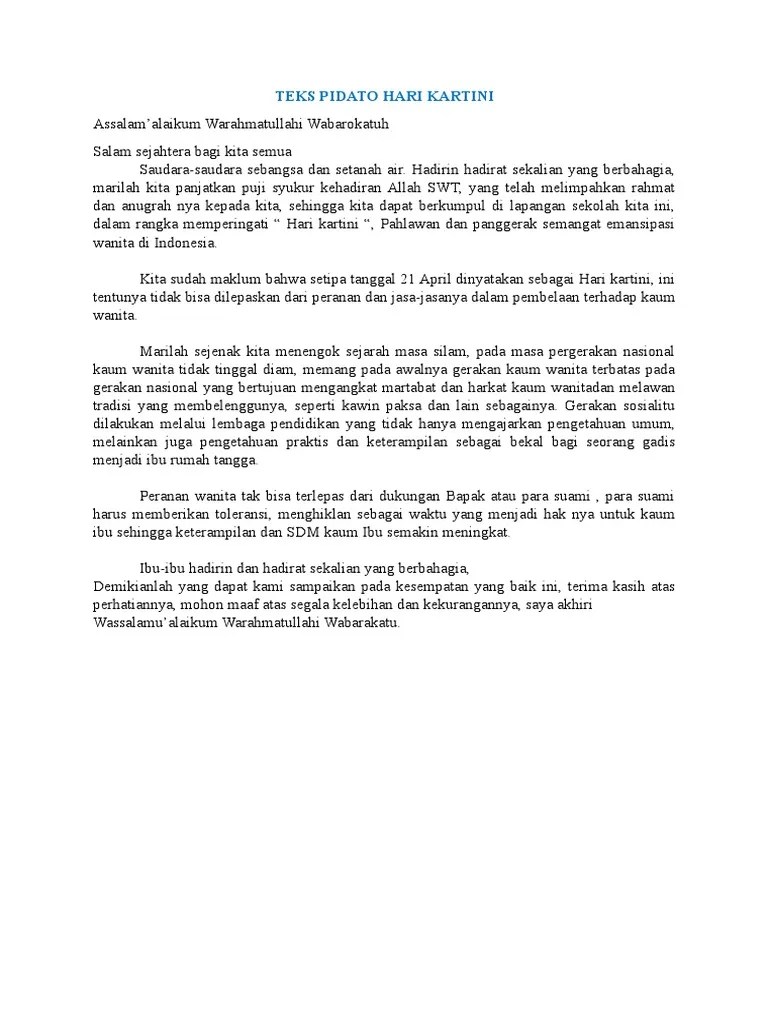Teks Pidato Hari Kartini | PDF