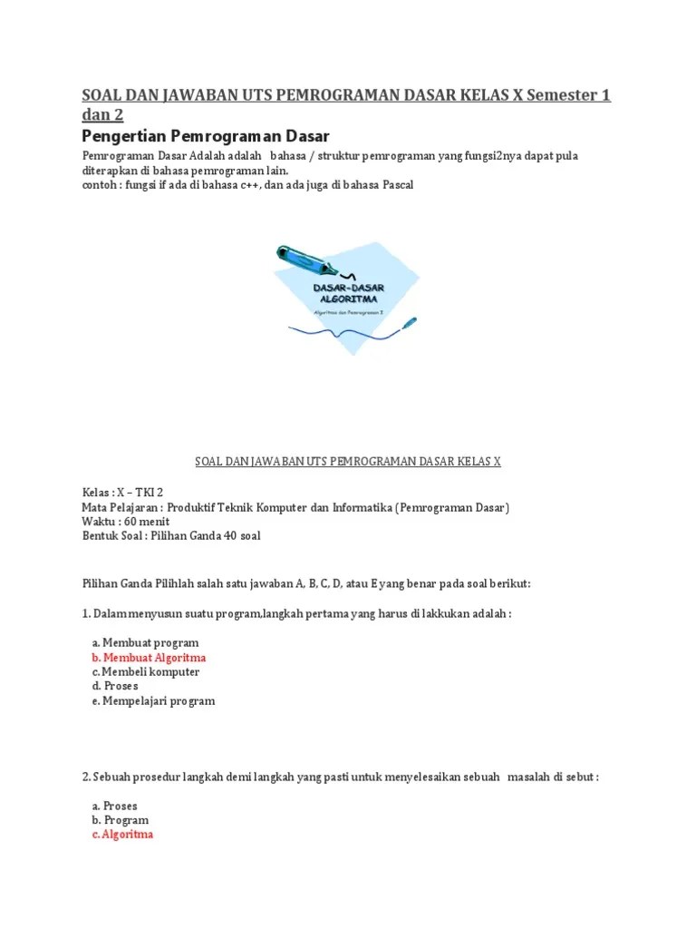 Silabus smk c2 tkj download 3. Pemrograman Dasar Kelas X Semester 1 Dan 2 Pdf