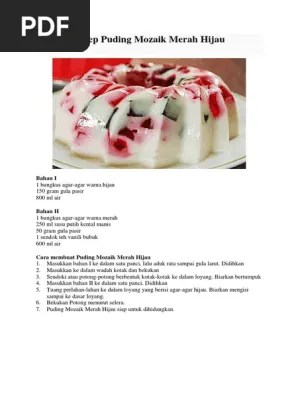 Resep Puding Mozaik Merah Hijau | PDF