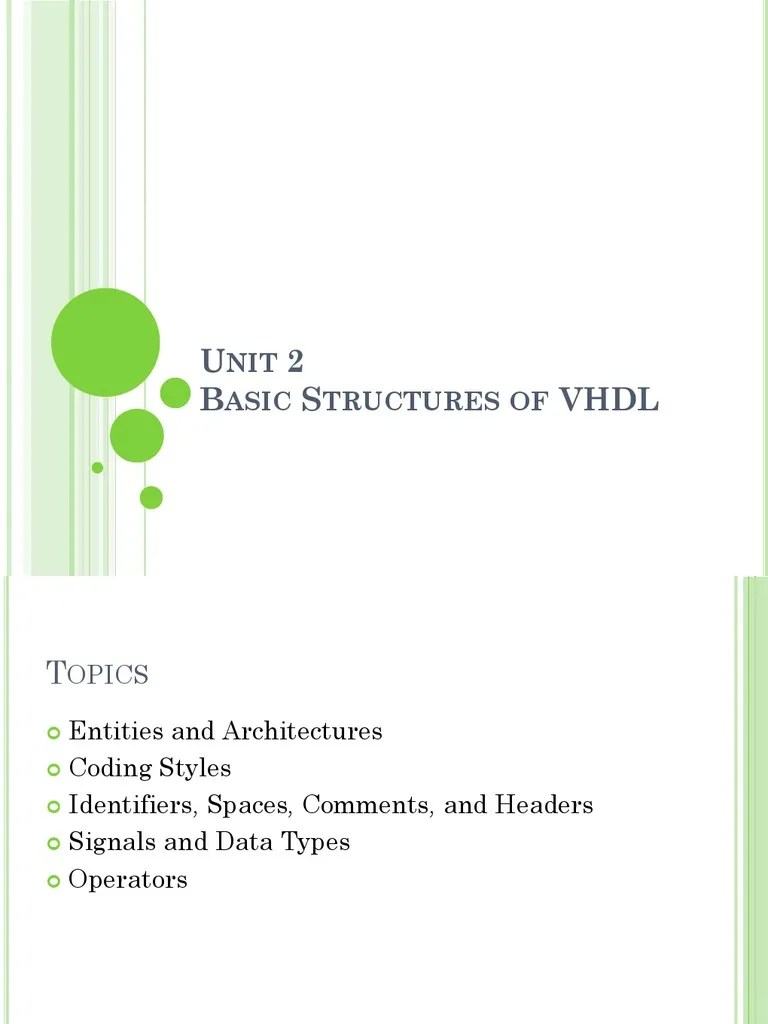 Unit2 Basic Structures Of VHDL | PDF | Data Type | Vhdl