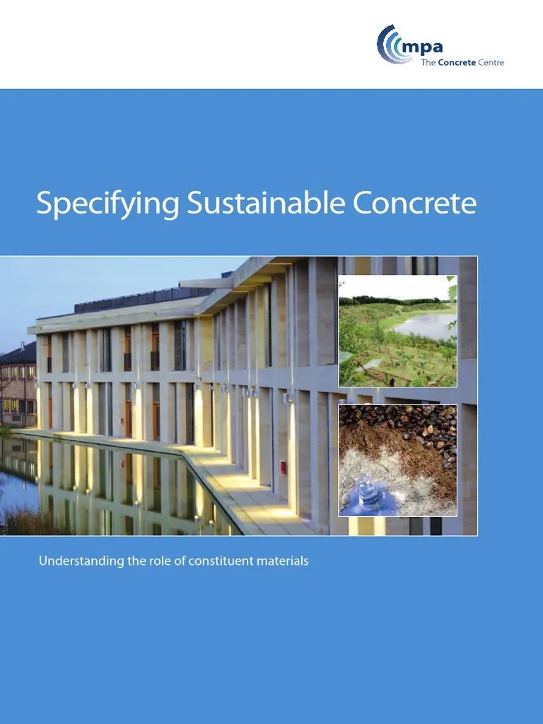 Specifying Sustainable Concrete PDF | Download Free PDF | Construction Aggregate | Concrete