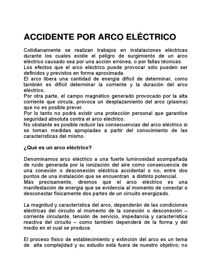 Accidente Por Arco Electrico | PDF | Impedancia Eléctrica | Corriente Eléctrica
