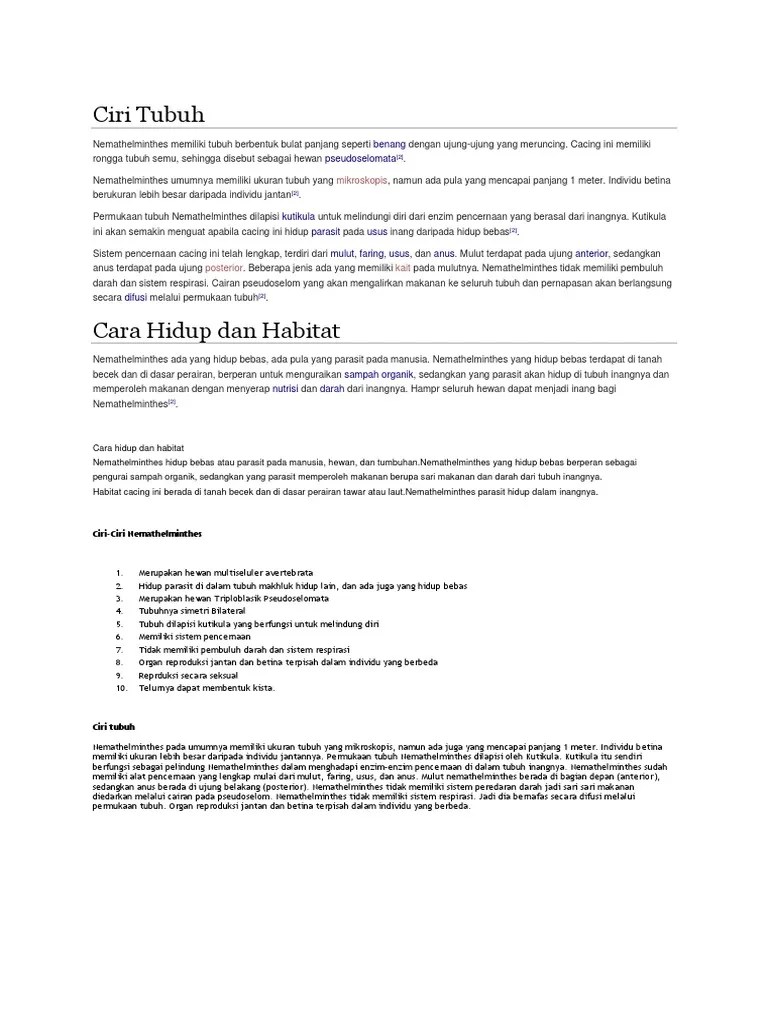 Ciri Tubuh Nemathel | PDF