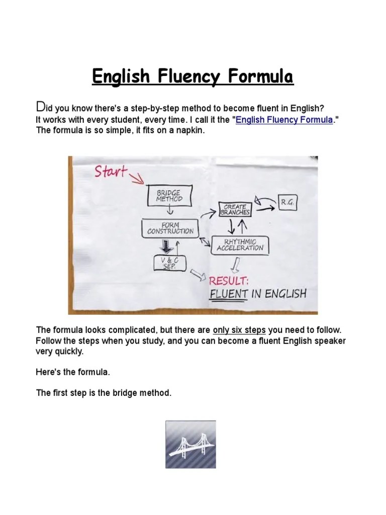 Fluency Formula PDF | PDF | Fluency | English Language