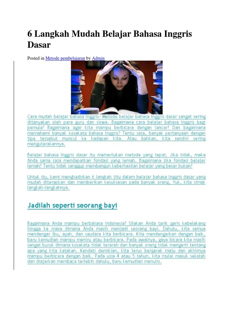6 Langkah Mudah Belajar Bahasa Inggris Dasar