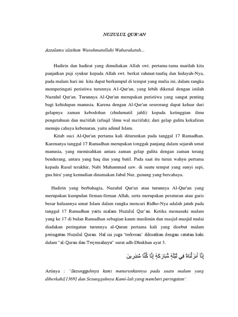 Get Contoh Pidato Nuzulul Quran Pictures