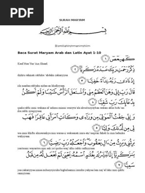 Download lagu surat maryam merdu arab latin dan terjemahan secara gratis, dan download mp3 surat maryam merdu arab latin dan terjemahan terlengkap, mudah, . Bismillah Pdf