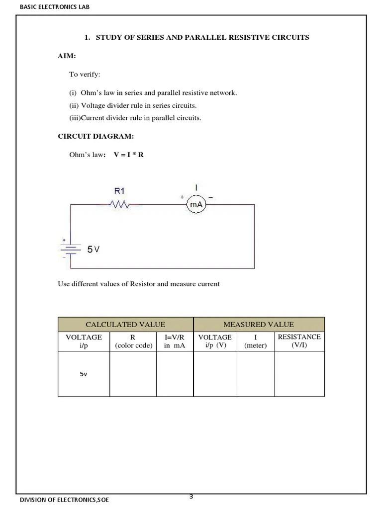 EC Lab Manual | PDF | Series And Parallel Circuits | Resistor