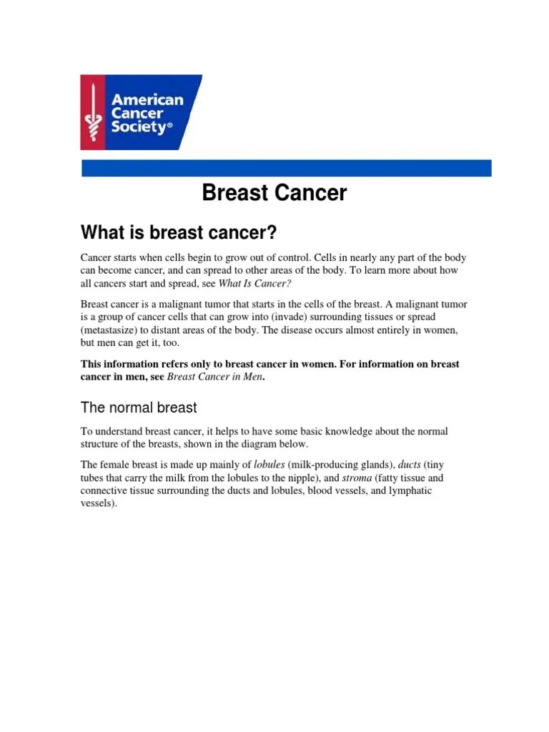 What Is Breast Cancer? | PDF | Breast Cancer | Mammography
