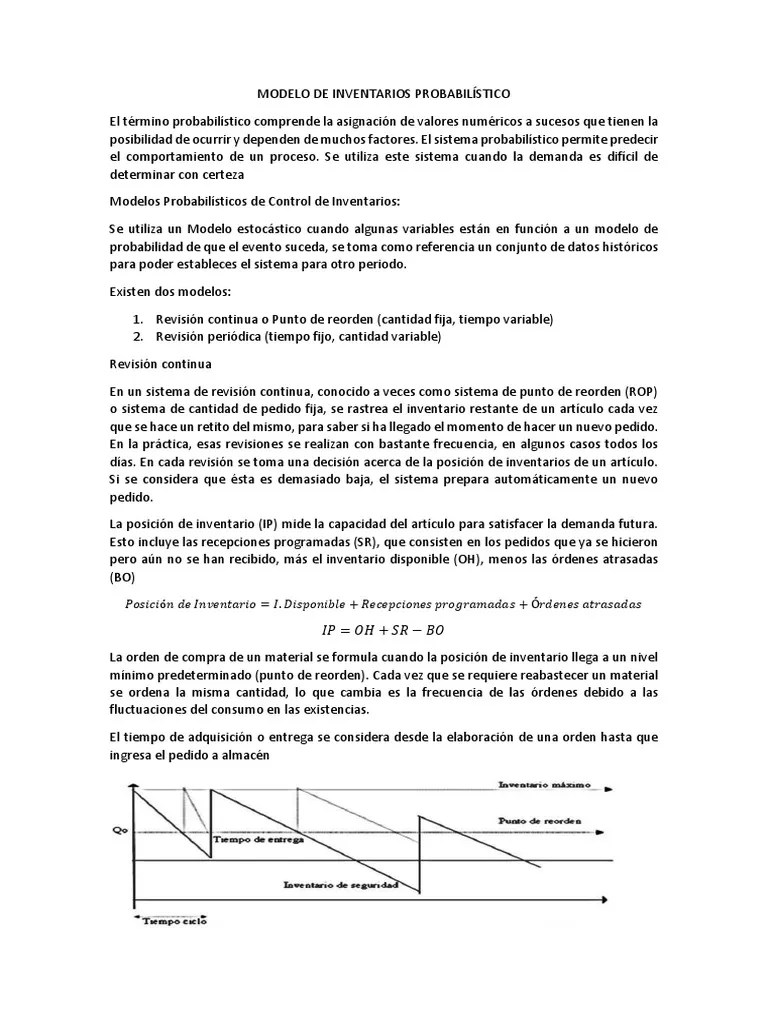 Modelo General De Inventarios | PDF | Inventario | Probabilidad