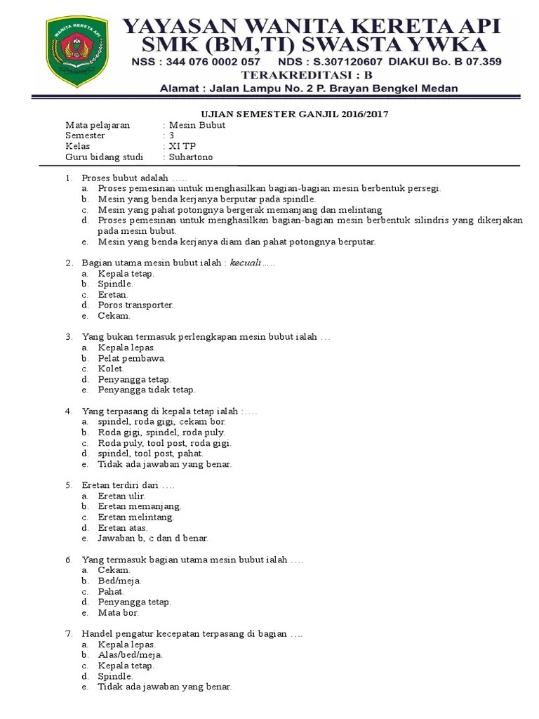 Soal kelas 7 ktsp by nmu_miin. Soal Pdtm Kelas X Beinyu Com