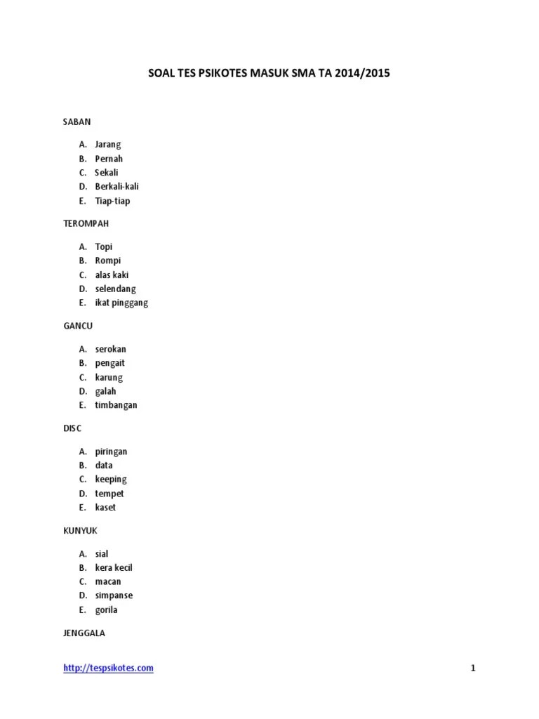 Belajar matematika dasar smp dari soal tuk seleksi akademik masuk sma unggul del tahun 2020. Contoh Soal Tes Masuk Sma Del Barisan Contoh