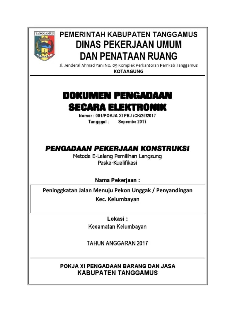 Peninggkatan Jalan Menuju Pekon Unggak Penyandingan | PDF