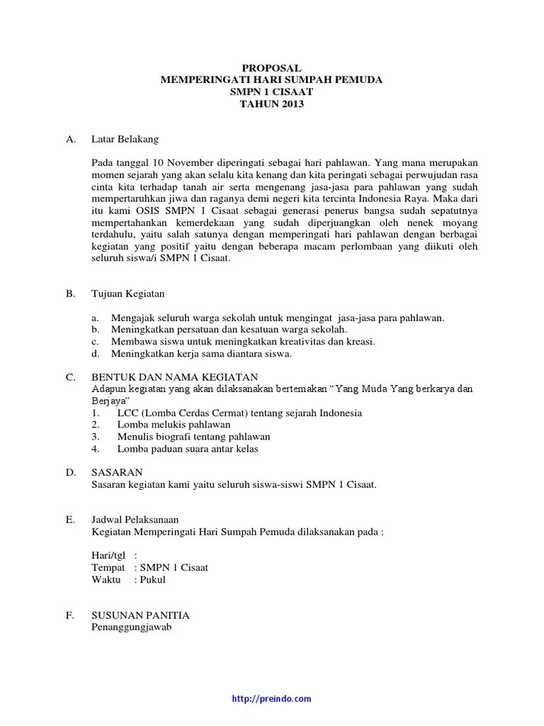 Contoh Proposal Hari Pahlawan | PDF