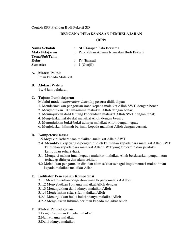 Maybe you would like to learn more about one of these? Contoh Rpp Pai Sd Kelas 4 Kurikulum 2013