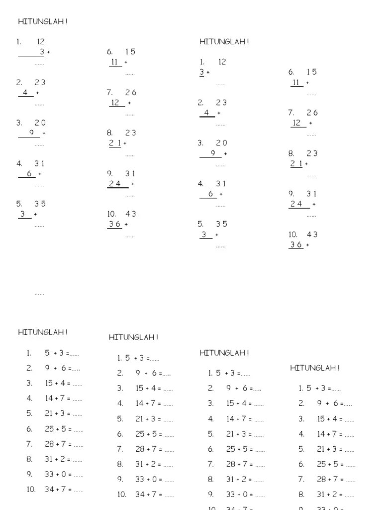 10 cara belajar berhitung anak paud, tk a b. Contoh Soal Tk B Semester 2 - Berbagai Contoh