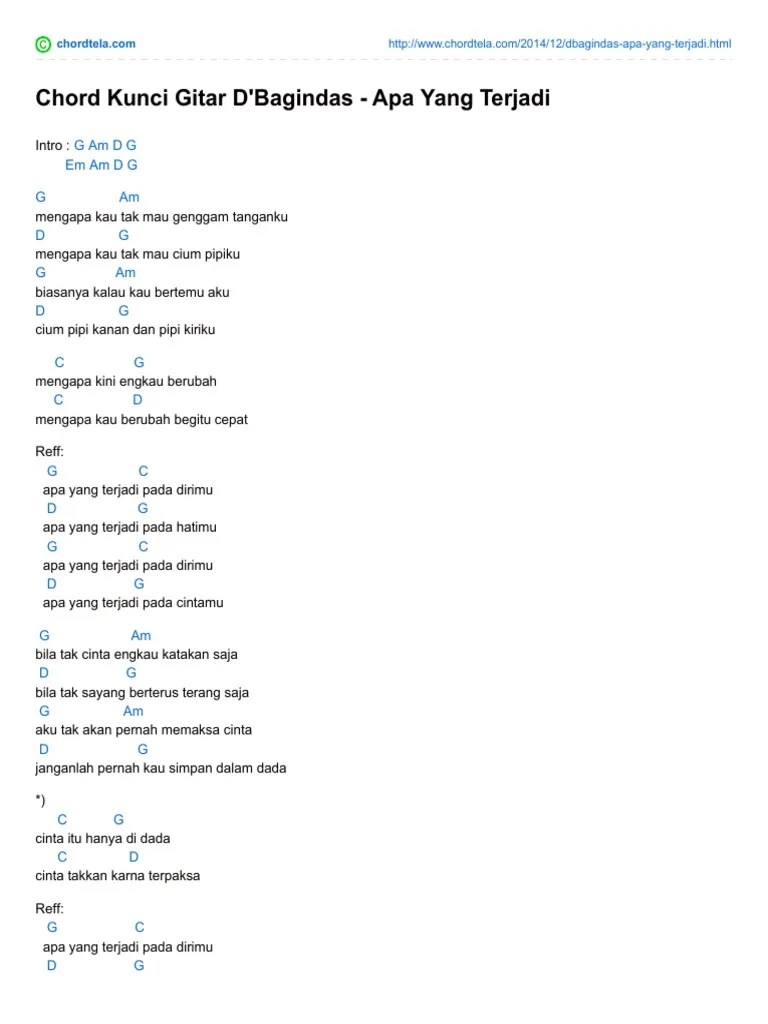 Chord Kunci Gitar DBagindas - Apa Yang Terjadi PDF | PDF