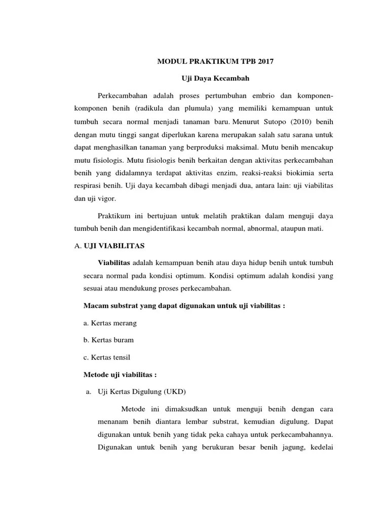 Modul Uji Daya Kecambah Fix | PDF