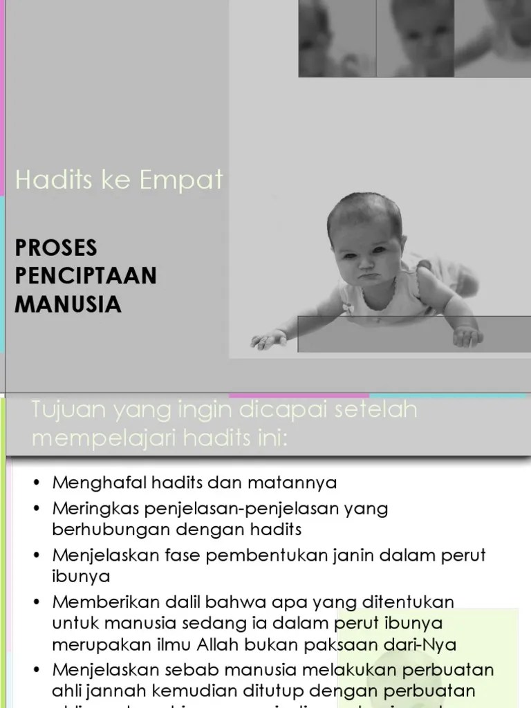 Hadits 4 Proses Penciptaan Manusia Hadits 4 New Pdf