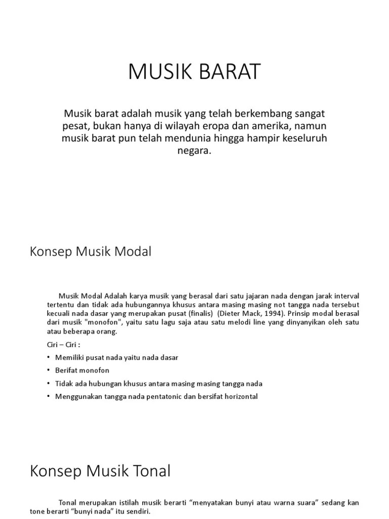 Pengertian Musik Modal Tonal Atonal