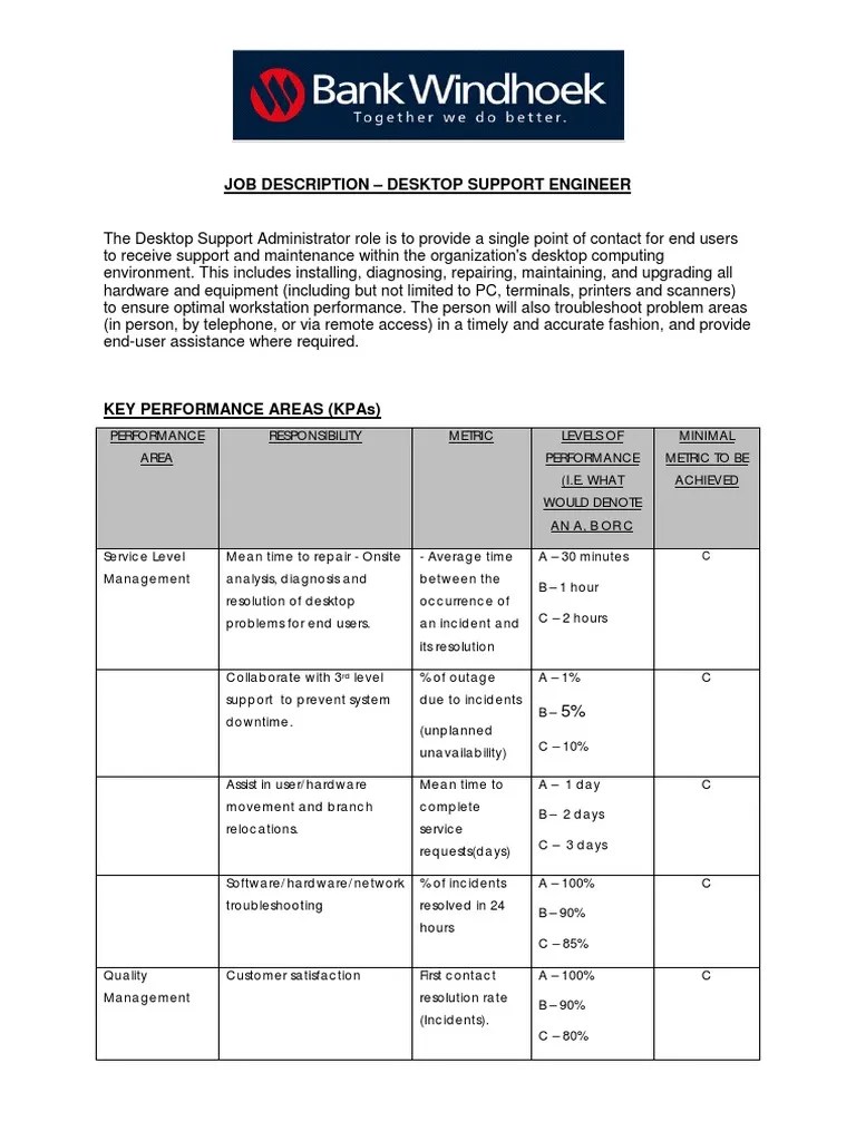 Desktop Support Engineer PDF | PDF