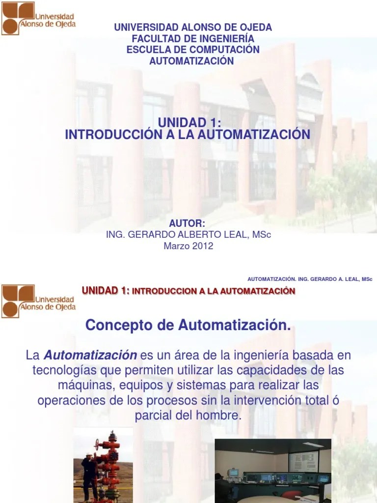 Unidad 1 Introduccion A La Automatizacion | PDF